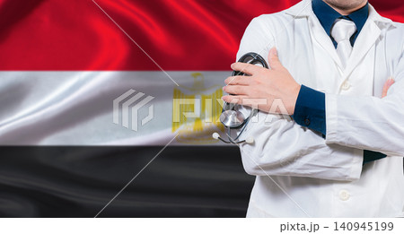 Egyptian national health system, Medical professional holding sthetoscope isolated 140945199