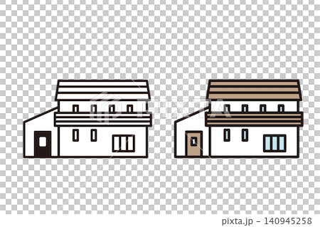 Simple line art house vector icon set (black and white and color) Simple line art house vector icon set (black and white and color) 140945258