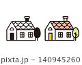 シンプルな線画の家のベクターアイコンセット（白黒・カラー） 140945260