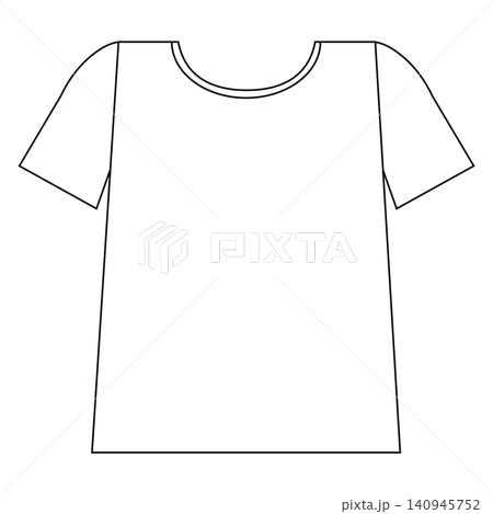 暑い日に着るシンプルな半袖Tシャツのイラスト_丸首_白 暑い日に着るシンプルな半袖Tシャツのイラスト_丸首_白 140945752