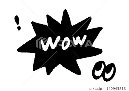 手描き風のWOWコミック吹き出しイラスト|漫画風の爆発フレームとポップアート効果音デザイン、落書き風 手描き風のWOWコミック吹き出しイラスト|漫画風の爆発フレームとポップアート効果音デザイン、落書き風 140945818