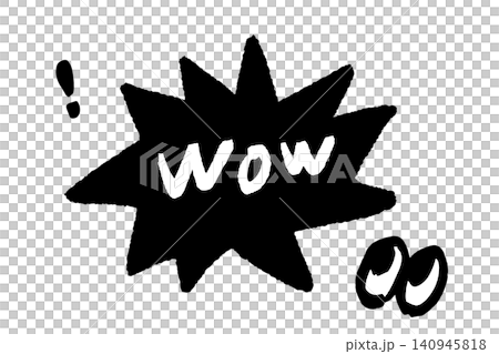 手描き風のWOWコミック吹き出しイラスト|漫画風の爆発フレームとポップアート効果音デザイン、落書き風 手描き風のWOWコミック吹き出しイラスト|漫画風の爆発フレームとポップアート効果音デザイン、落書き風 140945818