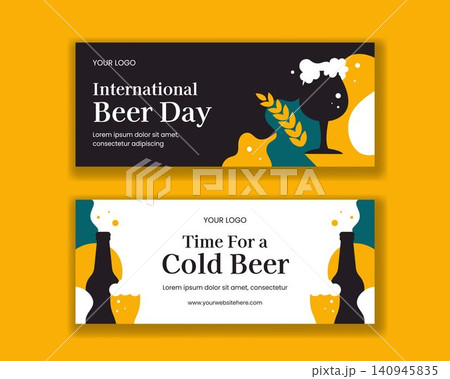 Social Media Banner Flat Cartoon Hand Drawn International Beer Day Background Illustration Social Media Banner Flat Cartoon Hand Drawn International Beer Day Background Illustration 140945835