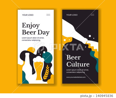 International Beer Day Flat Cartoon Hand Drawn Vertical Banner Social Media Background International Beer Day Flat Cartoon Hand Drawn Vertical Banner Social Media Background 140945836
