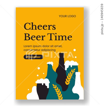 International Beer Day Flat Cartoon Hand Drawn Social Media Vertical Poster 140945839