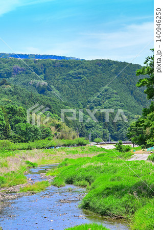 緑に囲まれた永野川　星野河川遺跡公園付近　栃木市星野町 140946250