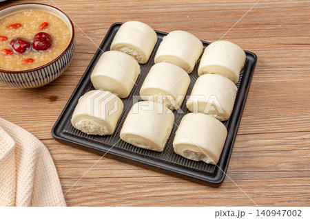 sliced White Steamed Buns, Traditional Chinese Soft Mantou Bread sliced White Steamed Buns, Traditional Chinese Soft Mantou Bread 140947002