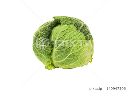 Cabbage with layered green leaves and visible texture, isolated, PNG Cabbage with layered green leaves and visible texture, isolated, PNG 140947306