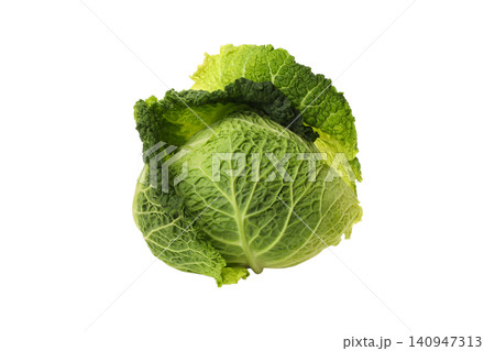 Cabbage has green leaves, ready for cooking, isolated, PNG 140947313