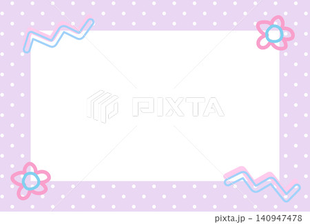 Cute pastel purple frame with polka dot pattern and flowers for polaroid frame, social media post, poster, postcard, rectangle ad template, book cover, sticky note, banner, notepads, floral, name tag Cute pastel purple frame with polka dot pattern and flowers for polaroid frame, social media post, poster, postcard, rectangle ad template, book cover, sticky note, banner, notepads, floral, name tag 140947478
