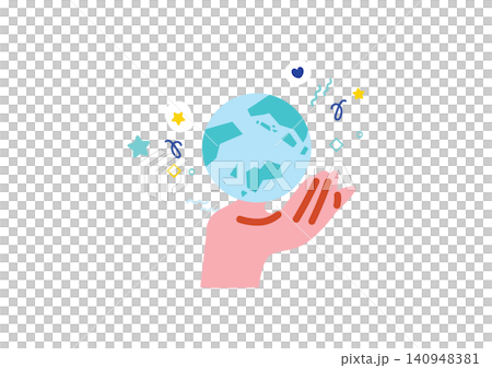 地球を持つ手のイラスト 地球を持つ手のイラスト 140948381