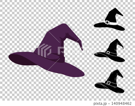 Four Creative Witch Hat Designs for Spooky, Fantasy, and Holiday Graphics Four Creative Witch Hat Designs for Spooky, Fantasy, and Holiday Graphics 140948462