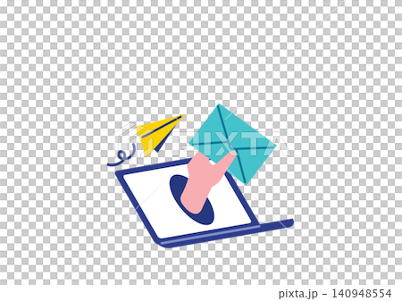 Image illustration of receiving an email Image illustration of receiving an email 140948554