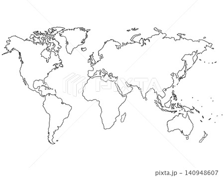 世界地図(白地図) 世界地図(白地図) 140948607