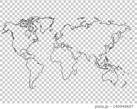 世界地図(白地図) 世界地図(白地図) 140948607