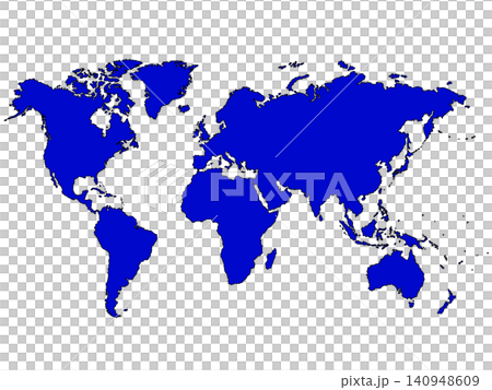 世界地図(縁取りブルー) 世界地図(縁取りブルー) 140948609