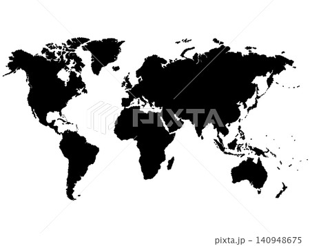 世界地図(ブラック) 世界地図(ブラック) 140948675