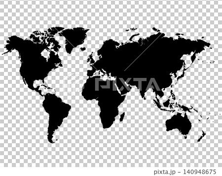 世界地図(ブラック) 世界地図(ブラック) 140948675