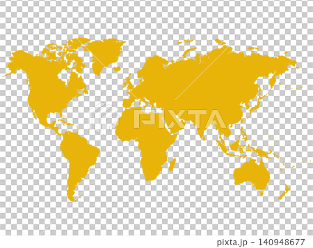 世界地図（イエロー） 140948677