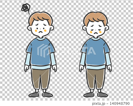 A depressed boy (full body, vector) A depressed boy (full body, vector) 140948790