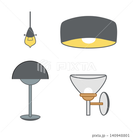 Modern interior lamp set with ceiling light and wall sconce furniture 140948801