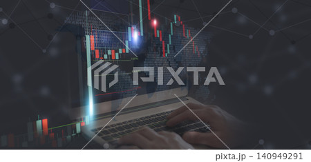 finance market candles chart banner 140949291