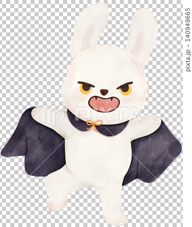Sassy Halloween Preppy Vampire Rabbit with Cape in Coquette style Cute Spooky Watercolor Clipart Sassy Halloween Preppy Vampire Rabbit with Cape in Coquette style Cute Spooky Watercolor Clipart 140949665