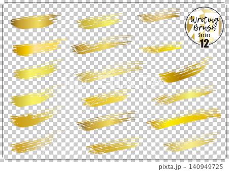 Wave, brush, brush, brush set golden 140949725