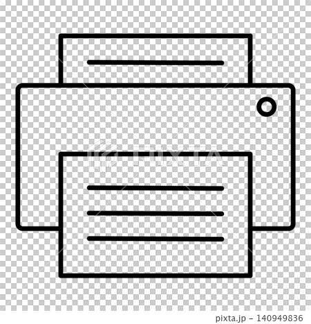 Simple printer icon illustration (line drawing) 002 140949836
