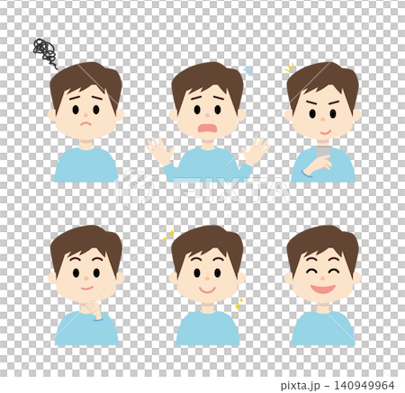 men with different facial expressions men with different facial expressions 140949964