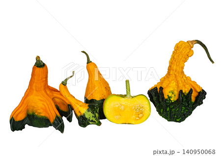 decorative pumpkins isolated on white background 140950068