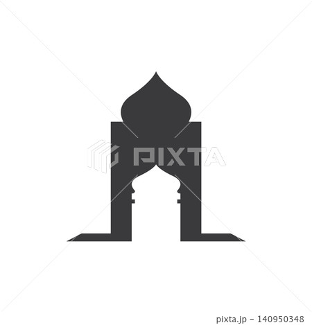 mosque shape islamic cultural building icon design logo. mosque shape islamic cultural building icon design logo. 140950348