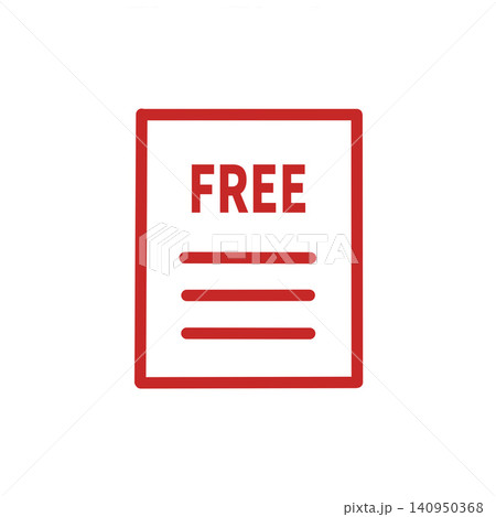 「FREE」の文字と3本の線で構成されたシンプルな無料アイコン素材 「FREE」の文字と3本の線で構成されたシンプルな無料アイコン素材 140950368