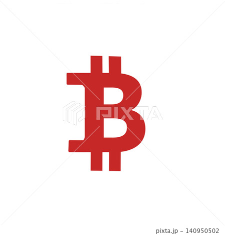赤色のビットコインマーク(B)のイラスト・白背景・仮想通貨・金融・テクノロジー 赤色のビットコインマーク(B)のイラスト・白背景・仮想通貨・金融・テクノロジー 140950502