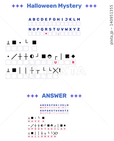 Halloween mystery crypto cipher puzzle worksheet with answer key 140951355