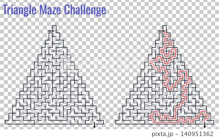 Triangle maze challenge labyrinth puzzle game worksheet template Triangle maze challenge labyrinth puzzle game worksheet template 140951362