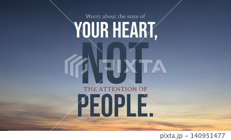 Focus on inner self, not external validation. This powerful quote advises attention be placed on the heart's state, ignoring people's notice. It promotes deep spiritual purity, introspection. Focus on inner self, not external validation. This powerful quote advises attention be placed on the heart's state, ignoring people's notice. It promotes deep spiritual purity, introspection. 140951477