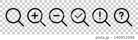 Magnifying glass icon set Magnifying glass icon set 140952098