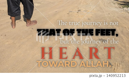 The true journey is not physical, earthly travel of the feet, but spiritual devotion, a pilgrimage of the heart toward Allah. Seek meaning, purpose; find divine connection. Ultimate destination. The true journey is not physical, earthly travel of the feet, but spiritual devotion, a pilgrimage of the heart toward Allah. Seek meaning, purpose; find divine connection. Ultimate destination. 140952213