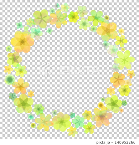 花框(圓形,綠色×黃色) 花框(圓形,綠色×黃色) 140952266