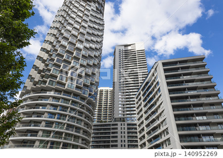 High rise residential buildings and modern towers in city High rise residential buildings and modern towers in city 140952269