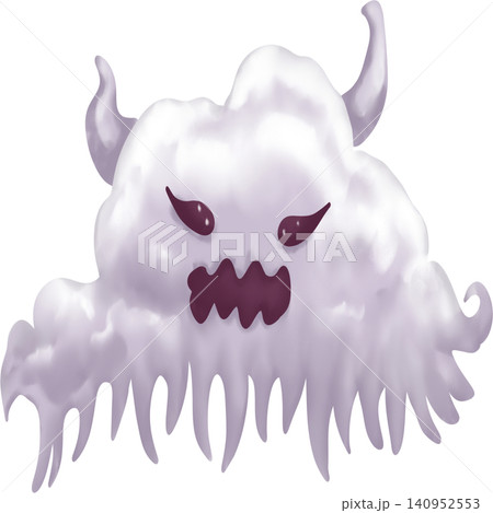 Cute Spooky Cloud Monster Clipart Hand Drawn Watercolor Halloween Illustration 140952553