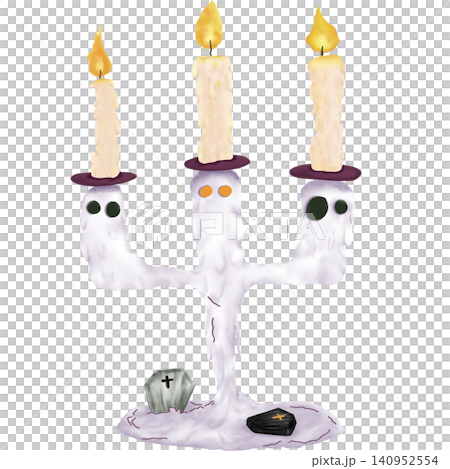 Hand Drawn Watercolor Ghost Candle Clipart Cute Spooky Candelabra Illustration Hand Drawn Watercolor Ghost Candle Clipart Cute Spooky Candelabra Illustration 140952554