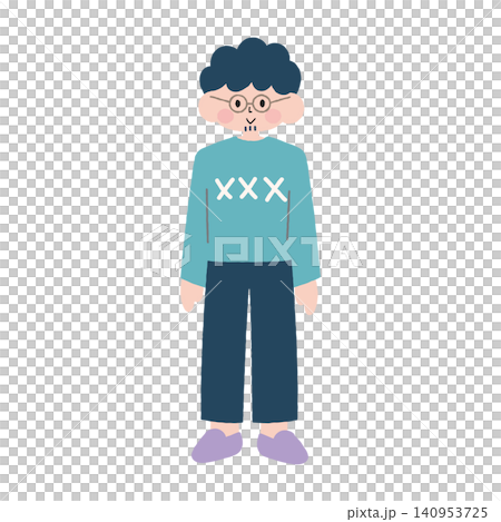 Full-body male illustration material B 140953725