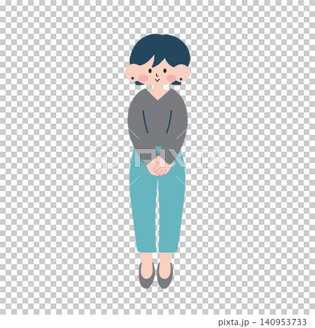 全身女性イラスト素材D 全身女性イラスト素材D 140953733