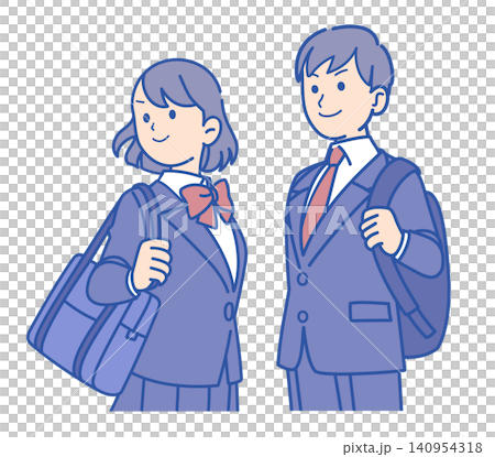 Illustration of students wearing uniforms Illustration of students wearing uniforms 140954318