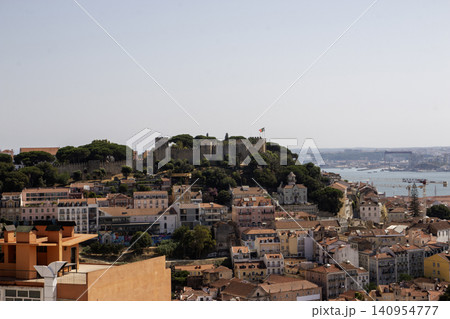 Lisbon View With Castle and Buildings From High Viewpoint Lisbon View With Castle and Buildings From High Viewpoint 140954777