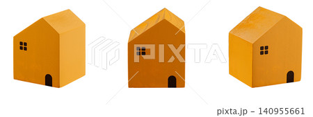 Miniature Yellow Toy Houses Collection for Banking and Housing Concepts Miniature Yellow Toy Houses Collection for Banking and Housing Concepts 140955661