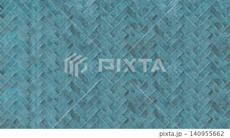 Dark Blue Ceramic Tile Texture Background in Herringbone Layout 140955662