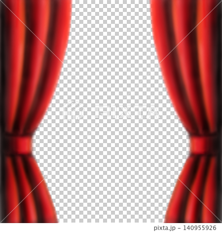 Red curtain background illustration material 140955926